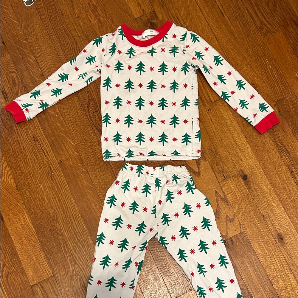 Cecil and Lou Holiday Tree Print Kids Pajama Set